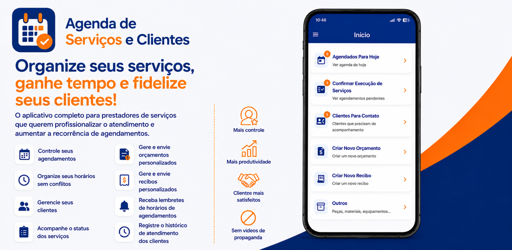 Conheça o aplicativo Agenda de Serviços e Clientes